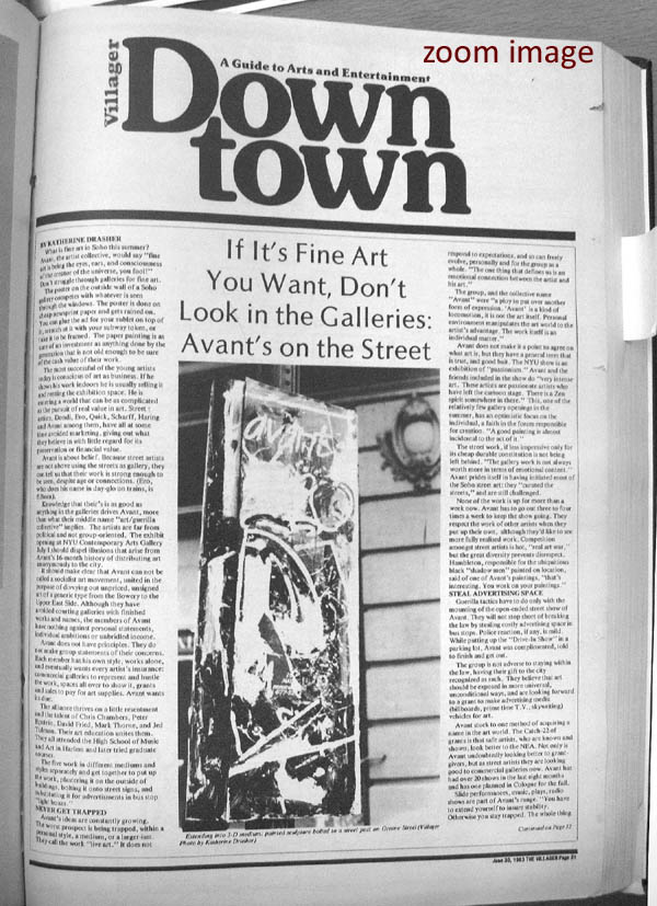 avant street art 80s nyc new york - the villager